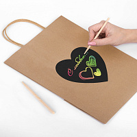 Пакет подарочный КОМПЛЕКТ 7 шт., 26x13x32 см, скретч-слой + стилус, "Heart on Kraft", ЗОЛОТАЯ СКАЗКА, 591971 фото Пакет подарочный КОМПЛЕКТ 7 шт., 26x13x32 см, скретч-слой + стилус, "Heart on Kraft", ЗОЛОТАЯ СКАЗКА, 591971