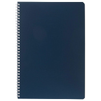 Тетрадь А4 96 л., HATBER, гребень, клетка, Soft-touch ламинация, SoloMatte "Сапфир", 092883, 96Т4лВ1гр