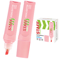 Текстовыделитель STAFF "EVERYDAY HL-707", ПАСТЕЛЬНЫЙ РОЗОВЫЙ, линия 1-5 мм, скошенный наконечник, 152545