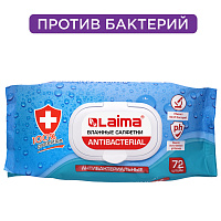 Салфетки влажные 72 шт., АНТИБАКТЕРИАЛЬНЫЕ с пластиковым клапаном, LAIMA "Antibacterial", 129997 фото Салфетки влажные 72 шт., АНТИБАКТЕРИАЛЬНЫЕ с пластиковым клапаном, LAIMA "Antibacterial", 129997