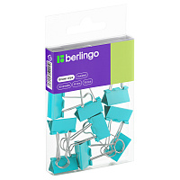 Зажимы для бумаг 19мм, Berlingo, 10шт., цветные, ПВХ упак., европодвес, голубые фото Зажимы для бумаг 19мм, Berlingo, 10шт., цветные, ПВХ упак., европодвес, голубые