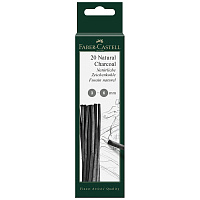 Уголь натуральный для рисования Faber-Castell Pitt (диаметр 3-6 мм) 20 штук фото Уголь натуральный для рисования Faber-Castell Pitt (диаметр 3-6 мм) 20 штук