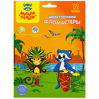 Фломастеры двусторонние Мульти-Пульти "Енот в Бразилии", 12цв., 12шт., смываемые, картон, европодвес фото Фломастеры двусторонние Мульти-Пульти "Енот в Бразилии", 12цв., 12шт., смываемые, картон, европодвес