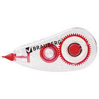 Корректирующая лента BRAUBERG RED POWER, 5 мм х 6 м, корпус прозрачный, механизм перемотки, европодвес, 220641 фото Корректирующая лента BRAUBERG RED POWER, 5 мм х 6 м, корпус прозрачный, механизм перемотки, европодвес, 220641