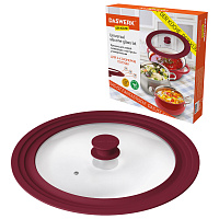 Крышка для любой сковороды и кастрюли универсальная 3 размера (24-26-28 см) бордовая, DASWERK (ДАСВЕРК), 607590