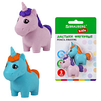 Ластики фигурные BRAUBERG KIDS "Единороги", НАБОР 2 штуки, блистер, 271990 фото Ластики фигурные BRAUBERG KIDS "Единороги", НАБОР 2 штуки, блистер, 271990