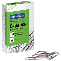 Скрепки 22мм, OfficeSpace, 100шт., карт. упаковка фото Скрепки 22мм, OfficeSpace, 100шт., карт. упаковка