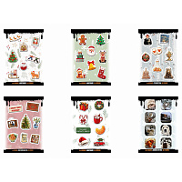 Наклейки объемные эпоксидные на телефон, 6–8 шт. на листе, НОВОГОДНИЕ, АССОРТИ, NALEPKING