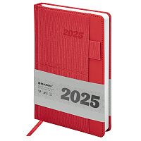 Ежедневник датированный 2025, А5, 138х213 мм, BRAUBERG "Pocket", под кожу, карман, держатель для ручки, красный, 115909 фото Ежедневник датированный 2025, А5, 138х213 мм, BRAUBERG "Pocket", под кожу, карман, держатель для ручки, красный, 115909