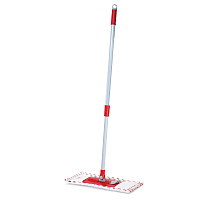 Швабра КОМПЛЕКТ черенок 75-130 см + флаундер 40 см + МОП микрофибра/абразив (ТИП К), PERKLIN (ПЕРКЛИН), 700980