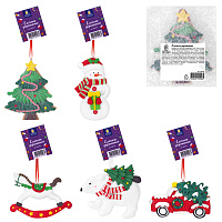 Украшение елочное (1 шт.) "Xmas Toys" 11,5х9 см, полимерная глина, ассорти 5 дизайнов, ЗОЛОТАЯ СКАЗКА, 592412