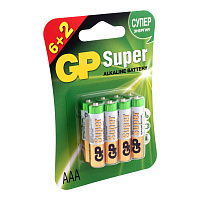Батарейка GP Super AAA (LR03) 24A алкалиновая, BC8 фото Батарейка GP Super AAA (LR03) 24A алкалиновая, BC8