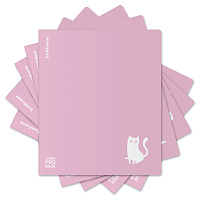 Тетрадь обложка пластик, А5, 48 л., скоба, клетка, ERICH KRAUSE, "Brave cats" (микс в спайке), 61955