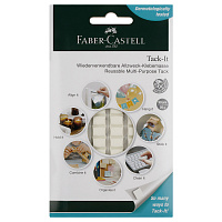 Масса для приклеивания Faber-Castell "Tack-It", 90 кубиков, 50г, картон. уп., европодвес фото Масса для приклеивания Faber-Castell "Tack-It", 90 кубиков, 50г, картон. уп., европодвес