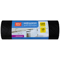 Мешки для мусора 120л OfficeClean ПНД, 70*110см, 15мкм, 10шт., прочные, черные, в рулоне фото Мешки для мусора 120л OfficeClean ПНД, 70*110см, 15мкм, 10шт., прочные, черные, в рулоне