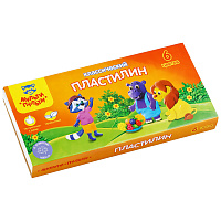 Пластилин Мульти-Пульти "Приключения Енота", 06 цветов, 120г, со стеком, картон фото Пластилин Мульти-Пульти "Приключения Енота", 06 цветов, 120г, со стеком, картон