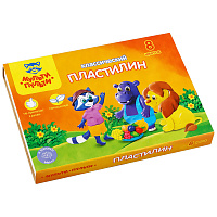 Пластилин Мульти-Пульти "Приключения Енота", 08 цветов, 160г, со стеком, картон фото Пластилин Мульти-Пульти "Приключения Енота", 08 цветов, 160г, со стеком, картон