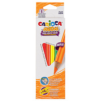 Карандаши цветные неоновые Carioca "Neon", 06цв., утолщенные, трехгран., заточен., картон, европодвес фото Карандаши цветные неоновые Carioca "Neon", 06цв., утолщенные, трехгран., заточен., картон, европодвес