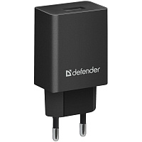 Зарядное устройство сетевое Defender EPA-10, 1*USB, 2.1А output, пакет, черный фото Зарядное устройство сетевое Defender EPA-10, 1*USB, 2.1А output, пакет, черный