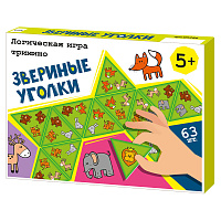 Игра настольная Тримино, Десятое королевство "Звериные уголки", картонная коробка фото Игра настольная Тримино, Десятое королевство "Звериные уголки", картонная коробка