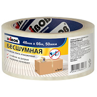 Клейкая лента упаковочная Unibob 48мм*66м, 50мкм, бесшумная фото Клейкая лента упаковочная Unibob 48мм*66м, 50мкм, бесшумная