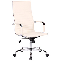 Кресло руководителя Helmi HL-E17 "Slim", экокожа бежевая, хром фото Кресло руководителя Helmi HL-E17 "Slim", экокожа бежевая, хром