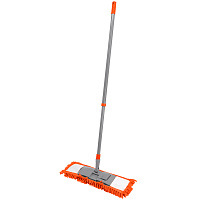 Швабра OfficeClean Professional, телеск. ручка 120см, пласт. флаунд. 40см, насадка ворс. микрофибра (карманы) фото Швабра OfficeClean Professional, телеск. ручка 120см, пласт. флаунд. 40см, насадка ворс. микрофибра (карманы)