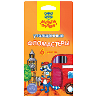 Фломастеры Мульти-Пульти "Енот в Англии", 06цв., утолщенные, смываемые, картон, европодвес фото Фломастеры Мульти-Пульти "Енот в Англии", 06цв., утолщенные, смываемые, картон, европодвес