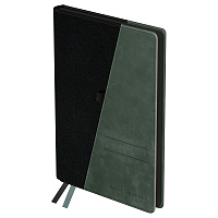 Ежедневник недатированный, А5, 136л., твердый переплет, кожзам, BG "Tandem. Black-mint", черный/серый, цветной срез, карман фото Ежедневник недатированный, А5, 136л., твердый переплет, кожзам, BG "Tandem. Black-mint", черный/серый, цветной срез, карман