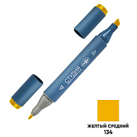 Маркер двусторонний для скетчинга Гамма "Студия", желтый средний, корпус трехгранный, пулевид./клиновид. наконечники фото Маркер двусторонний для скетчинга Гамма "Студия", желтый средний, корпус трехгранный, пулевид./клиновид. наконечники