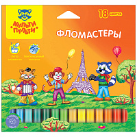 Фломастеры Мульти-Пульти "Енот во Франции", 18цв., смываемые, картон, европодвес фото Фломастеры Мульти-Пульти "Енот во Франции", 18цв., смываемые, картон, европодвес