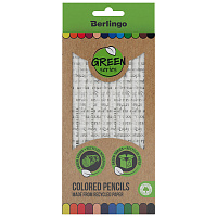 Карандаши цветные Berlingo "SuperSoft. Green Series", 12цв., из переработанной бумаги, заточен., картон, европодвес фото Карандаши цветные Berlingo "SuperSoft. Green Series", 12цв., из переработанной бумаги, заточен., картон, европодвес