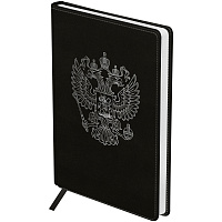 Ежедневник недатированный, А5, 160л., твердый переплет, кожзам, BG "Орел", черный фото Ежедневник недатированный, А5, 160л., твердый переплет, кожзам, BG "Орел", черный