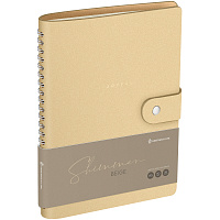 Записная книжка А5 96л. ЛАЙТ, кожзам, скрытый гребень, Greenwich Line "Shimmer. Beige", блок в линию фото Записная книжка А5 96л. ЛАЙТ, кожзам, скрытый гребень, Greenwich Line "Shimmer. Beige", блок в линию