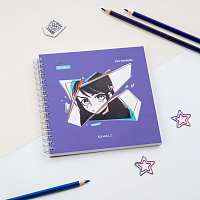 Скетчбук 60л., 150*150 MESHU "Kawaii", на гребне, выб. лак, soft-touch, 120г/м2 фото Скетчбук 60л., 150*150 MESHU "Kawaii", на гребне, выб. лак, soft-touch, 120г/м2