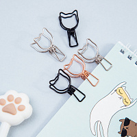 Зажимы для бумаг 33мм, MESHU "Cute Cats", 6шт., ассорти, бокс с европодвесом фото Зажимы для бумаг 33мм, MESHU "Cute Cats", 6шт., ассорти, бокс с европодвесом