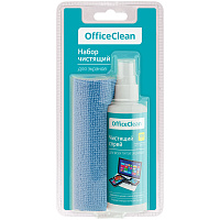 Чистящий спрей OfficeClean для всех типов экранов и мониторов, в комплекте салфетка из микрофибры фото Чистящий спрей OfficeClean для всех типов экранов и мониторов, в комплекте салфетка из микрофибры