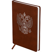 Ежедневник недатированный, А5, 160л., твердый переплет, кожзам, BG "Орел", коричневый фото Ежедневник недатированный, А5, 160л., твердый переплет, кожзам, BG "Орел", коричневый