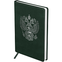 Ежедневник недатированный, А5, 160л., твердый переплет, кожзам, BG "Орел" зеленый фото Ежедневник недатированный, А5, 160л., твердый переплет, кожзам, BG "Орел" зеленый