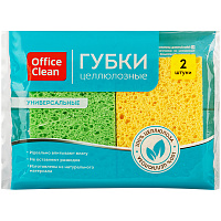 Губки бытовые OfficeClean, целлюлозные (губчатые), для посуды и уборки, 9,5*6,5*2см, 2шт. фото Губки бытовые OfficeClean, целлюлозные (губчатые), для посуды и уборки, 9,5*6,5*2см, 2шт.