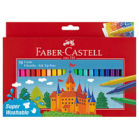 Фломастеры Faber-Castell "Замок", 50цв., смываемые, картон, европодвес фото Фломастеры Faber-Castell "Замок", 50цв., смываемые, картон, европодвес