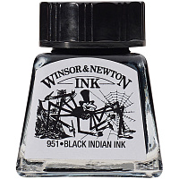 Тушь Winsor&Newton для рисования, черный, стекл. флакон 14мл фото Тушь Winsor&Newton для рисования, черный, стекл. флакон 14мл