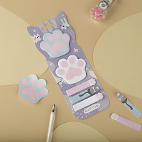 Флажки-закладкии самоклеящиеся блоки в наборе MESHU "Paws", 20л*5 цветов, европодвес фото Флажки-закладкии самоклеящиеся блоки в наборе MESHU "Paws", 20л*5 цветов, европодвес