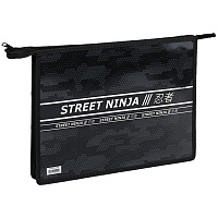 Папка для тетрадей 2 отделения А4 ArtSpace "Ninja", пластик, фольга, на молнии фото Папка для тетрадей 2 отделения А4 ArtSpace "Ninja", пластик, фольга, на молнии