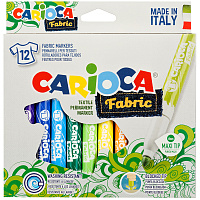 Набор фломастеров для ткани Carioca "Fabric Liner" 12цв., картон. уп., европодвес фото Набор фломастеров для ткани Carioca "Fabric Liner" 12цв., картон. уп., европодвес