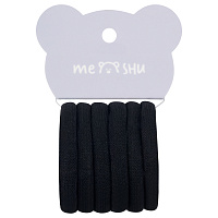 Резинки для волос MESHU "Essence thin", черные, 6шт., диаметр 4см, европодвес фото Резинки для волос MESHU "Essence thin", черные, 6шт., диаметр 4см, европодвес