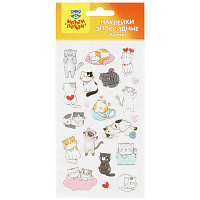 Наклейки гелевые Мульти-Пульти "Котики", 10*22см, 20 наклеек, инд. уп., европодвес фото Наклейки гелевые Мульти-Пульти "Котики", 10*22см, 20 наклеек, инд. уп., европодвес