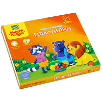 Пластилин Мульти-Пульти "Приключения Енота", 10 цветов, 200г, со стеком, картон фото Пластилин Мульти-Пульти "Приключения Енота", 10 цветов, 200г, со стеком, картон