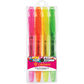 Набор текстовыделителей Crown Multi Hi-Lighter Aroma (толщина линии 1-4 мм, 4 цвета) фото Набор текстовыделителей Crown Multi Hi-Lighter Aroma (толщина линии 1-4 мм, 4 цвета)