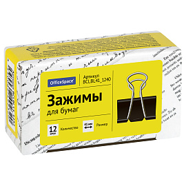Зажимы для бумаг 15мм, OfficeSpace, 12шт., черные, картонная коробка фото Зажимы для бумаг 15мм, OfficeSpace, 12шт., черные, картонная коробка